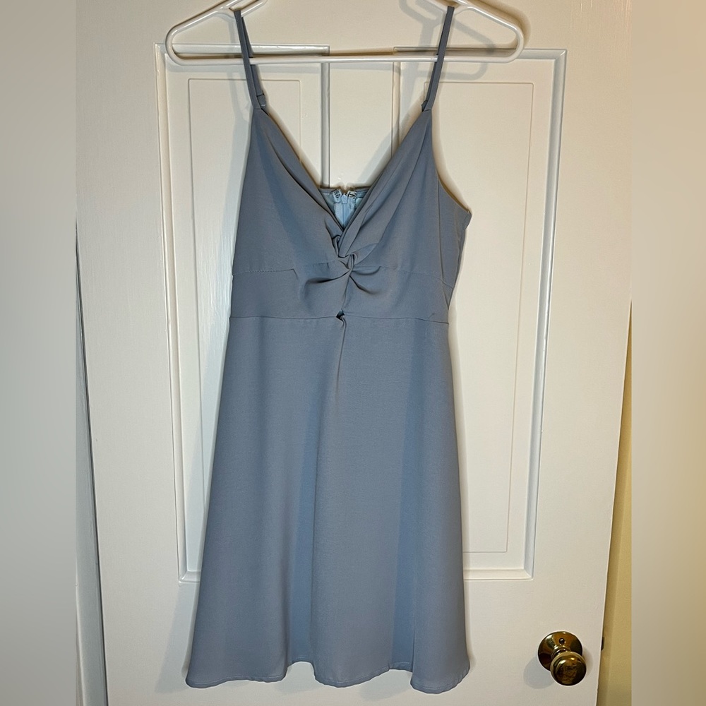 She + Sky light blue mini dress